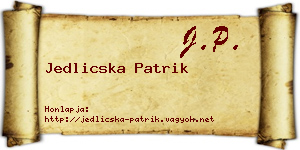 Jedlicska Patrik névjegykártya